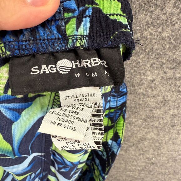 Sag Harbor Skirt Women 3X Plus Blue Floral A-Line Midi Pull On Elastic Waist - Picture 5 of 7